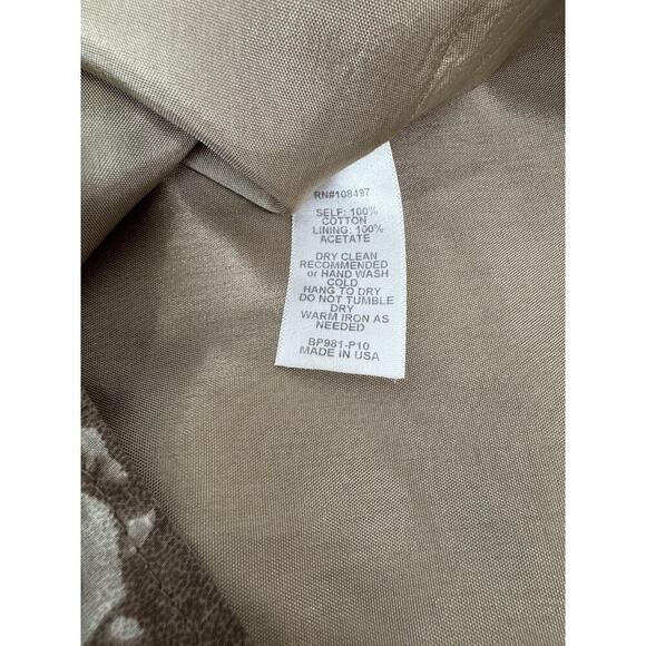 Anthropologie Burlapp Cottagecore Neutral Floral Print Dress Ruffle Scoop Small - Picture 9 of 11